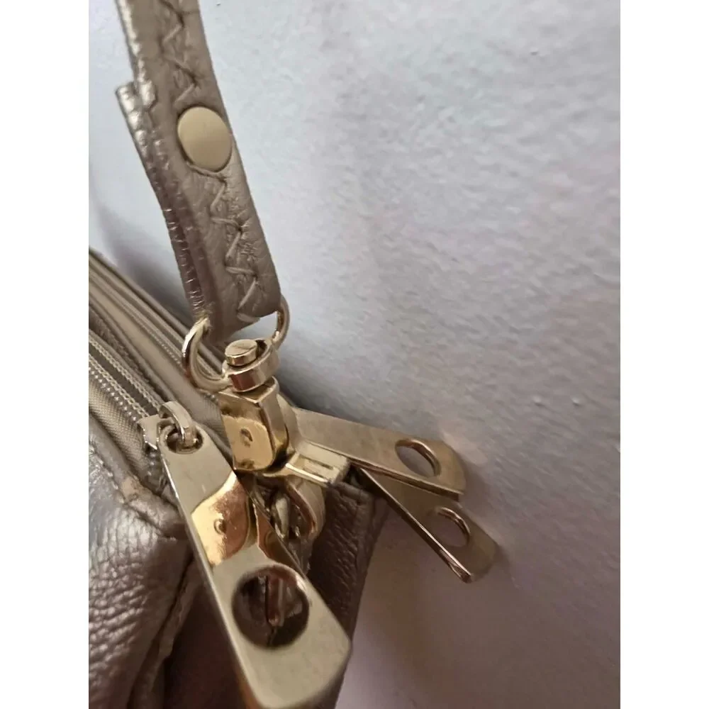 Michael Kors Metallic Gold Double Zip Crossbody Bag